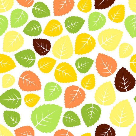 Seamless colorful leaves pattern backgroundのイラスト素材