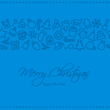 Christmas icon set seamless pattern.のイラスト素材