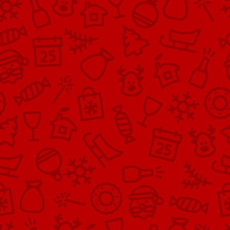 Christmas icon set seamless pattern.のイラスト素材