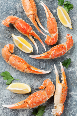 Seafood. Lobster. Top view on stone tableの写真素材