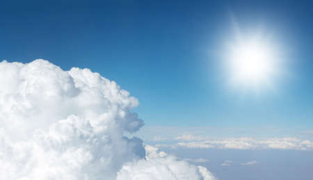 Sky and clouds. View from airplane
