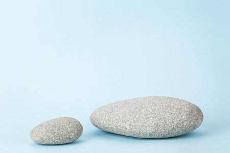 Pebble stones for podium or platform. Mock up for display your product. With copy spaceの写真素材