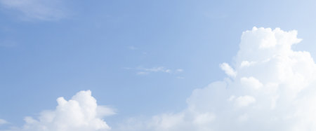 Sunny sky with clouds and copy spaceの写真素材