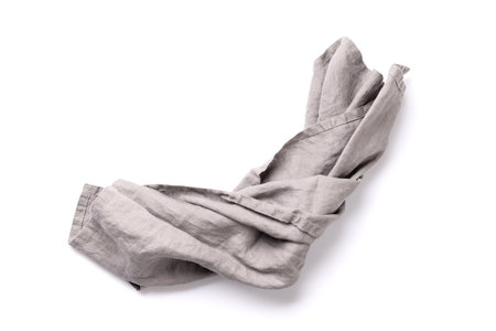 kitchen towel. Tablecloth isolated on white background. flat layの写真素材