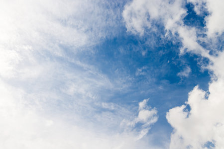 A beautiful scenic view of the sky with clouds, showcasing the natural beauty and peacefulness of the landscapeの写真素材