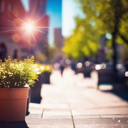 Sunny city downtown. Small DOF, out of focusの素材