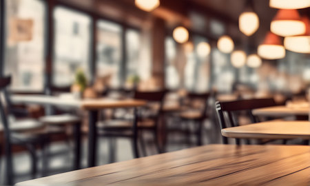 Empty restaurant table, versatile product mockup templateの素材