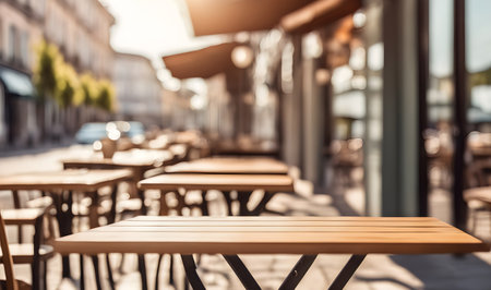 Empty restaurant table, versatile product mockup templateの素材