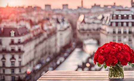 Romantic bouquet in Paris, perfect Valentine's Day cardの素材