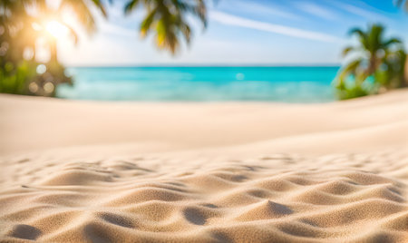 Serenity at the sandy beach, tranquil coastal sceneryの素材