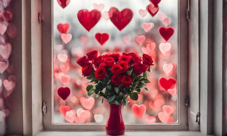 Love in bloom: Valentine's Day roses, romantic and vibrantの素材