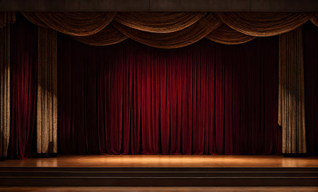 Spotlight on emptiness: Theater stage set for artistic potentialの素材