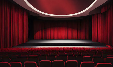 Spotlight on emptiness: Theater stage set for artistic potentialの素材
