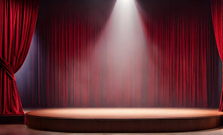 Spotlight on emptiness: Theater stage set for artistic potentialの素材