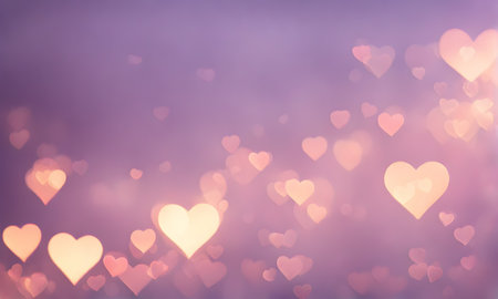 Blurred hearts background, vibrant and romantic. Valentines day backdropの素材