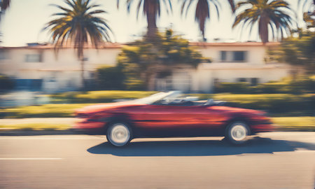 California dreamin': Drive vibes with a classic 90s carの素材
