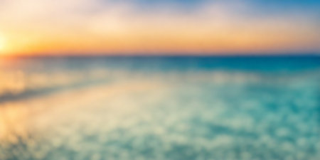 Blurred sunset sea landscape with sunset
