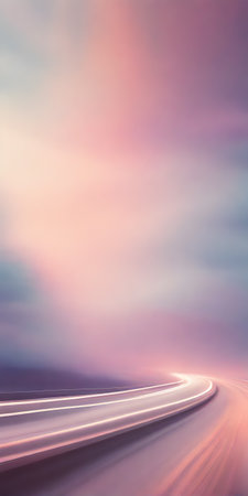 Abstract photography showcasing a drive road, emphasizing blur and soft focus, capturing movement and dynamism. Vertical framedの素材