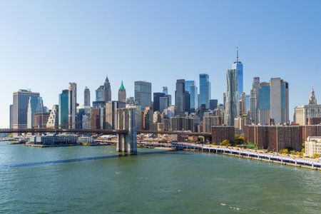 New York city skyline. Manhattan skyscrapers panoramaの写真素材
