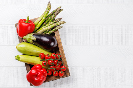 Various vegetables ready for the grill, fresh and vibrant, prepared for a delicious BBQの写真素材