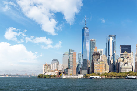 New York city skyline. Manhattan skyscrapers panoramaの写真素材