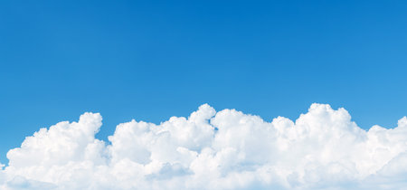 A beautiful scenic view of the sky with clouds, showcasing the natural beauty and peace of the landscapeの写真素材