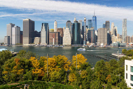 New York city skyline. Manhattan skyscrapers panoramaの写真素材
