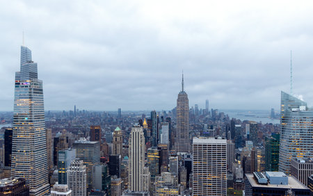 New York city skyline. Manhattan skyscrapers panoramaの写真素材