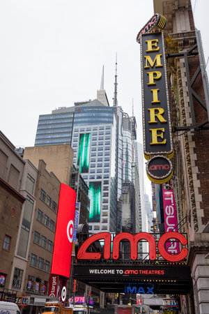 New York City, New York, United States - October 13 2022: Times Square area with bright billboards, crowds of people and heavy traffic, showing the vibrant atmosphere of one of the most famous places in New Yorkのeditorial素材