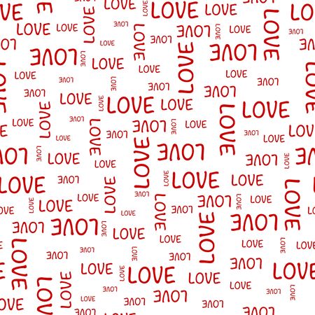 Seamless romantic pattern with text love. Ready template for design, postcards, print, poster, party, Valentine's day, vintage textile.&#xD;のイラスト素材