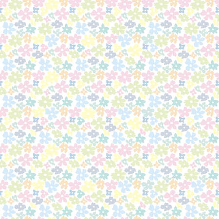 Beautiful flowers vector seamless pattern. Summer simple pattern pastel colors.のイラスト素材
