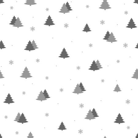 Beautiful Christmas print with Christmas trees and snowflakes.のイラスト素材