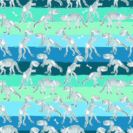 Seamless dinosaurs pattern, print for T-shirts, textiles, wrapping paper, web.のイラスト素材