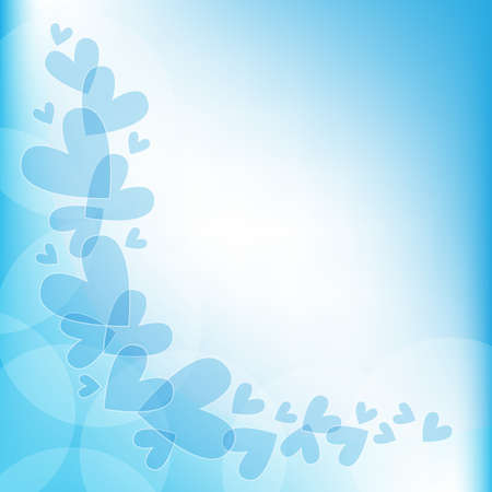 Blue romantic background with heartsのイラスト素材