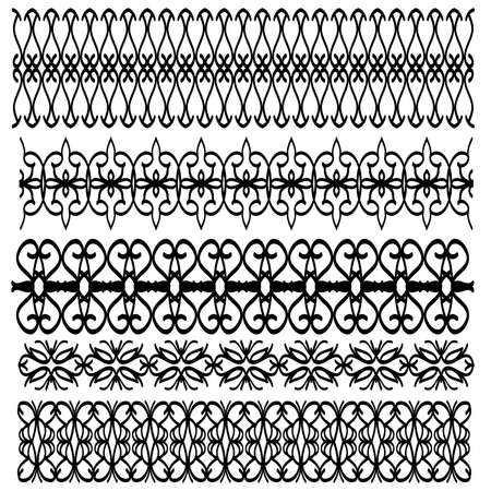 Black ornamental trim collectionのイラスト素材