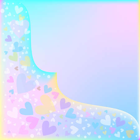 Pastel background with hearts and dotsのイラスト素材