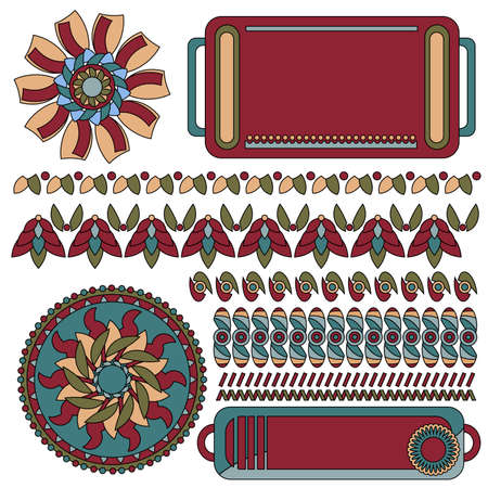 Abstract modern trim, ornament and banner collectionのイラスト素材