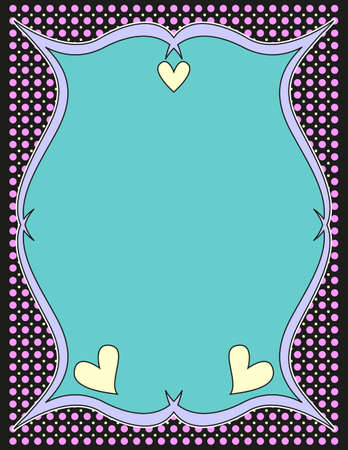 Romantic colorful background with hearts and dotsのイラスト素材