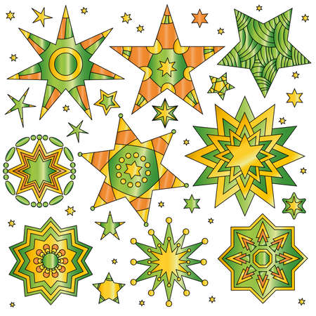 Colorful star collectionのイラスト素材