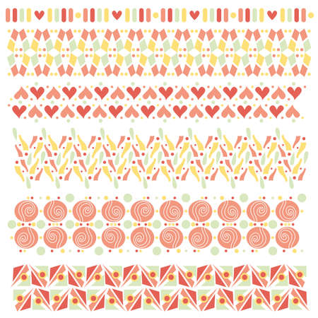 Colorful trim or border collectionのイラスト素材