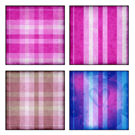 Grunge background collection with plaid and stripesの写真素材