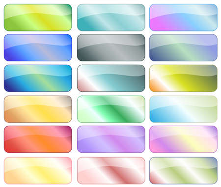Colorful button or banner collection over white backgroundのイラスト素材