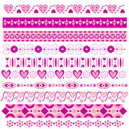 Romantic pink ribbon collectionのイラスト素材
