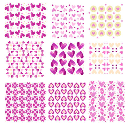 Pink tiling heart texturesのイラスト素材