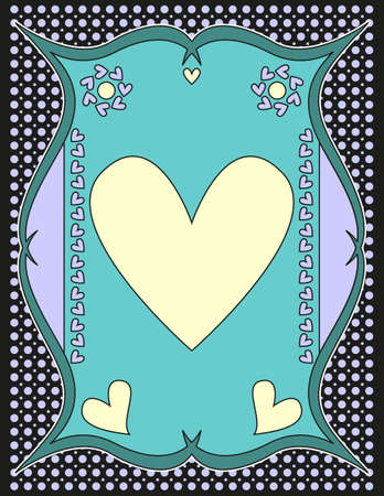 Romantic background with dots and heartsのイラスト素材