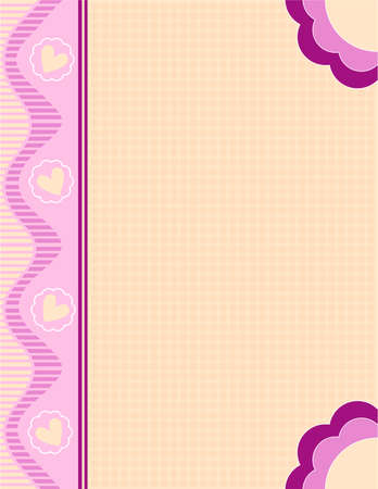 Pink and beige background with hearts and dotsのイラスト素材