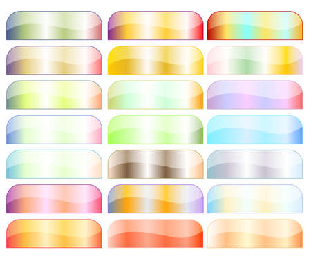 Colorful button or banner collection over white backgroundのイラスト素材