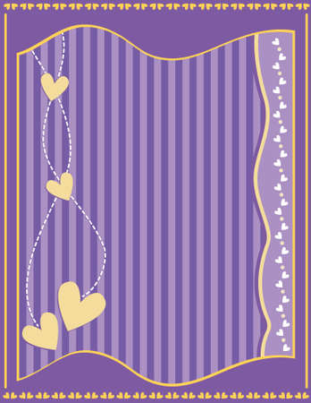 Romantic background with hearts and stripesのイラスト素材