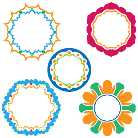 Colorful frame collection isolated over white backgroundのイラスト素材