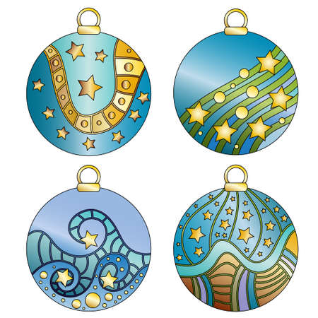 Colorful Christmas Baublesのイラスト素材